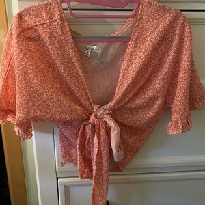 Coral tie top